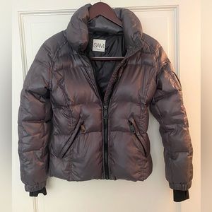 Sam.new York Jacket Size 12 girl Brown Puffer Zipper Pockets Coat SAM. NYC